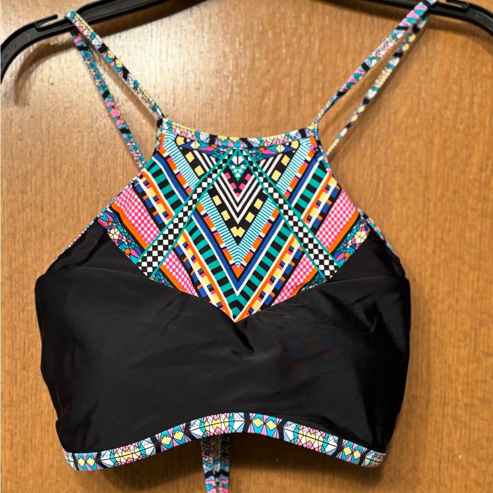 Jessica Simpson High Neck Bikini Top Size Large
